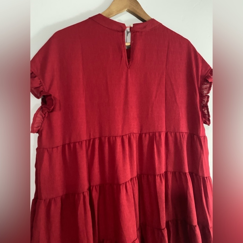 Foteisy - Red Ruffle Dress - Picture 7 of 8